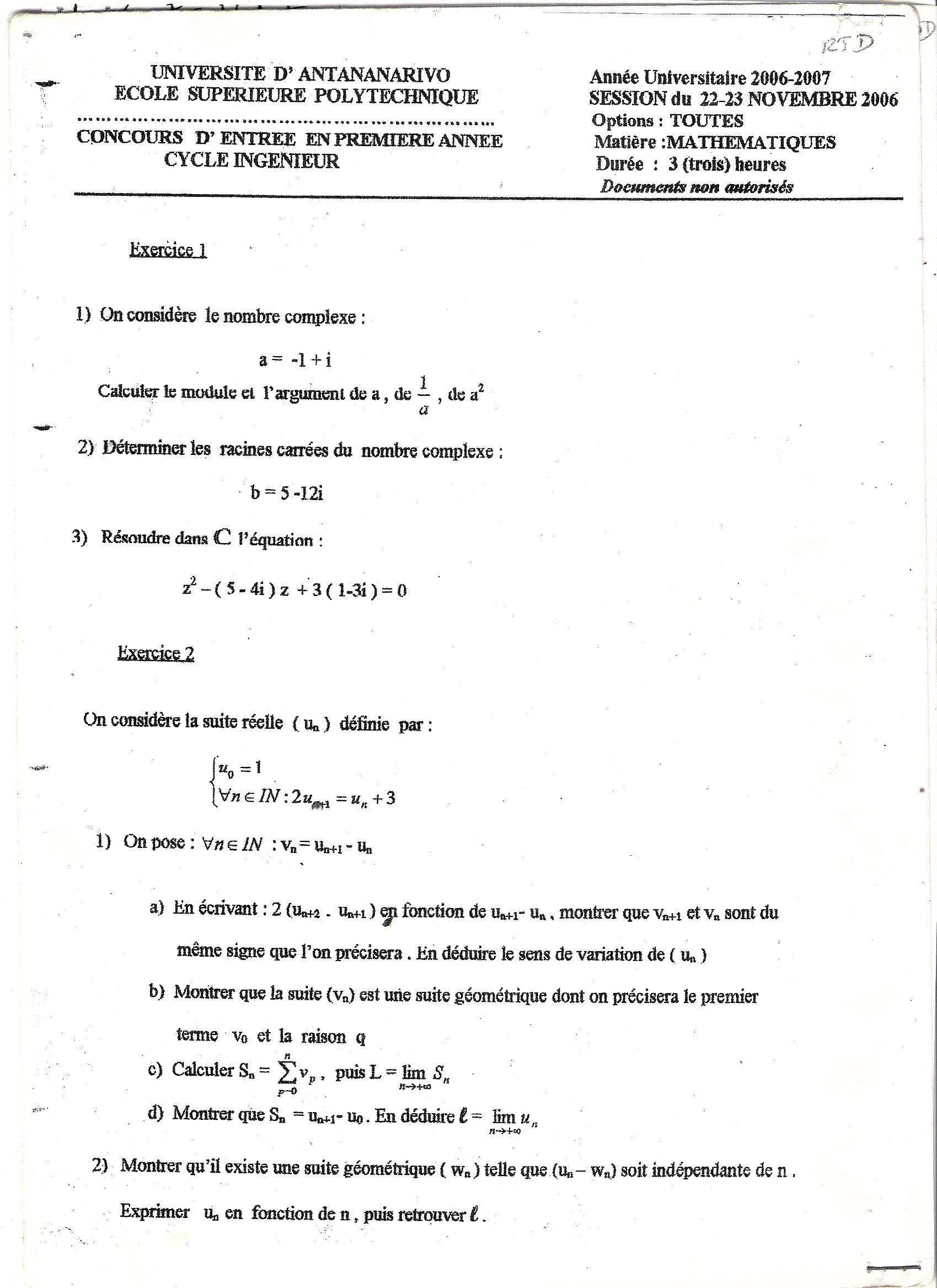 Sujet Polytechnique - SUJET (0)