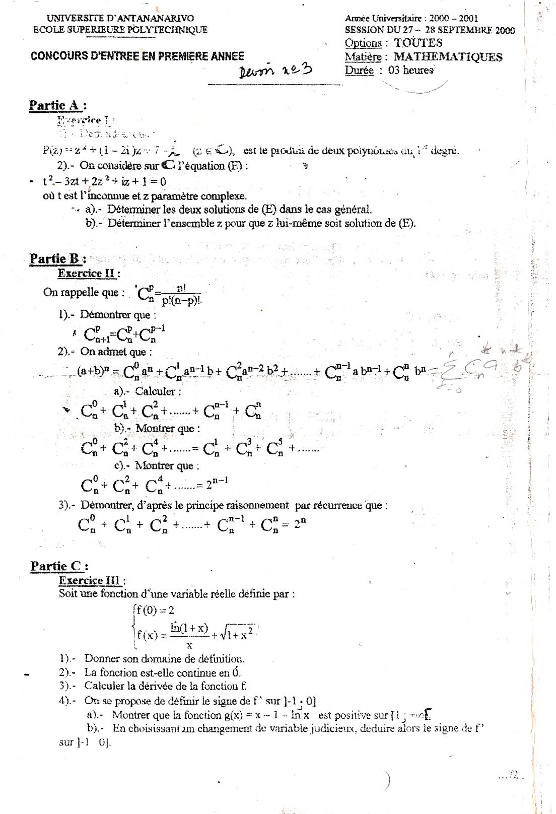 Sujet Polytechnique - SUJET (48)
