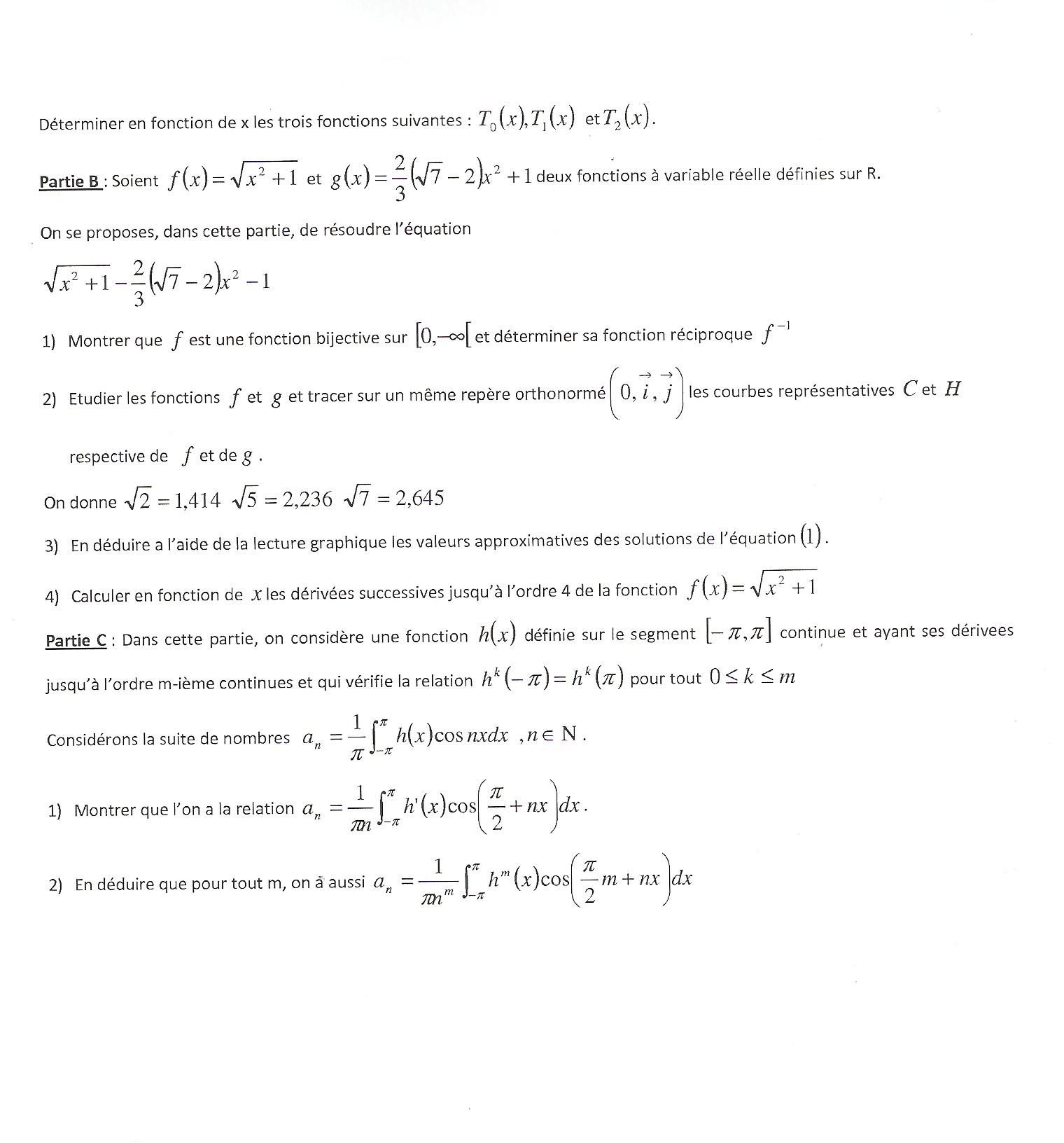 Sujet Polytechnique - Sujets Polytech 010