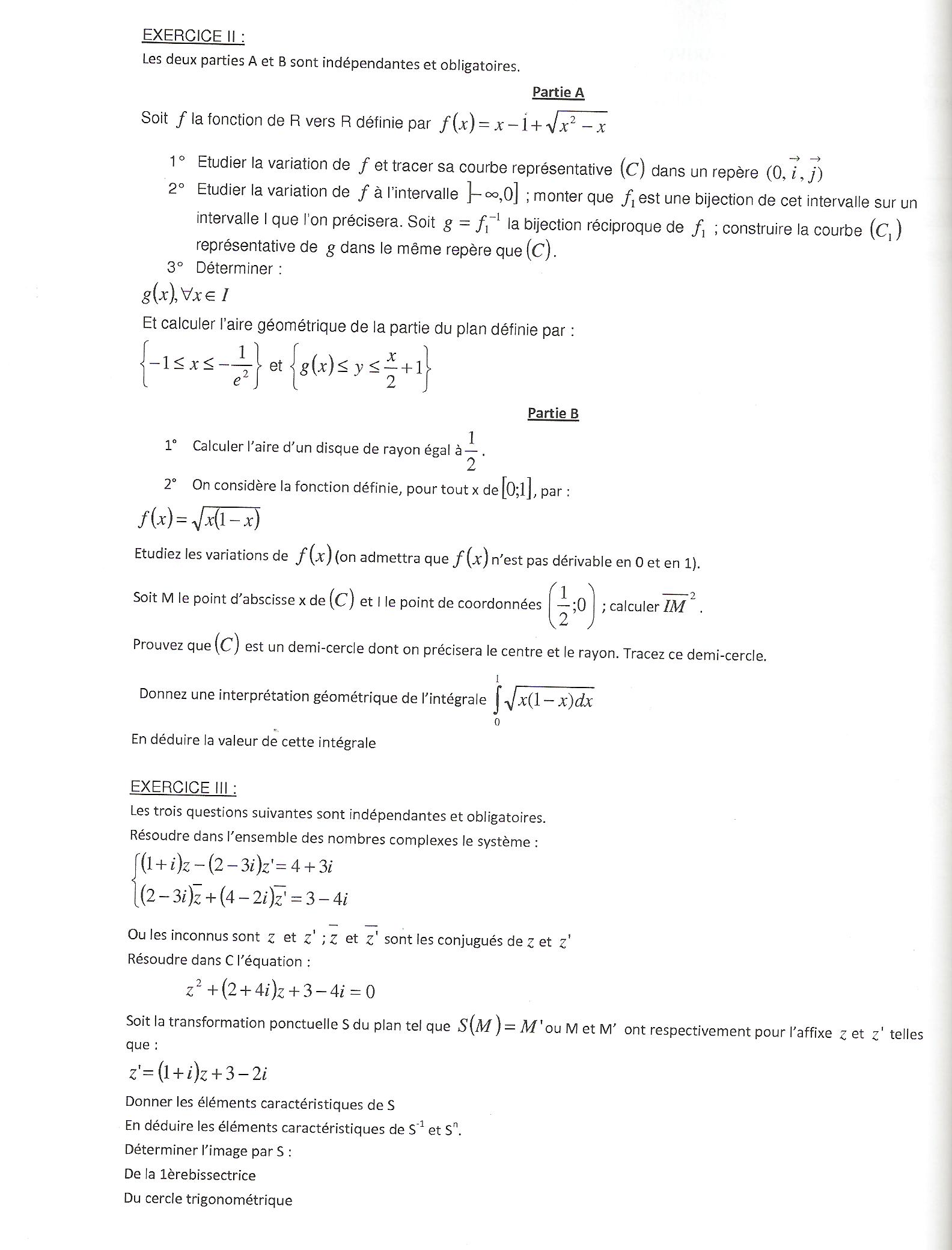 Sujet Polytechnique - Sujets Polytech 017