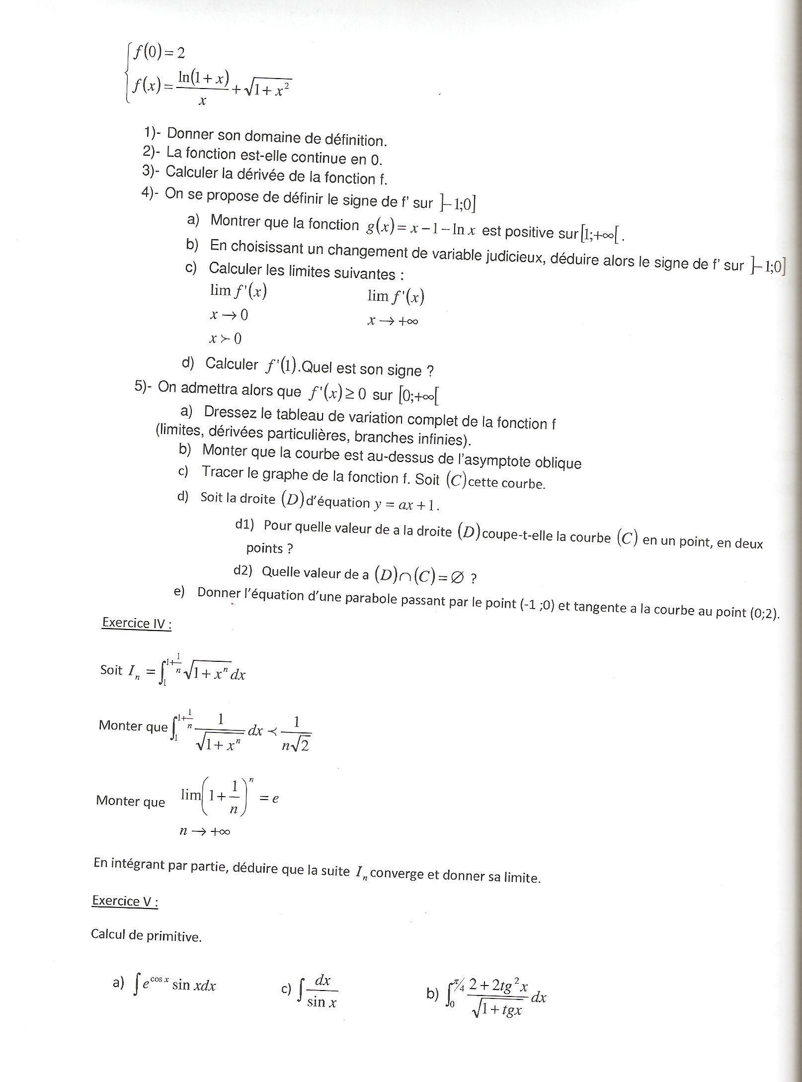 Sujet Polytechnique - Sujets Polytech 021