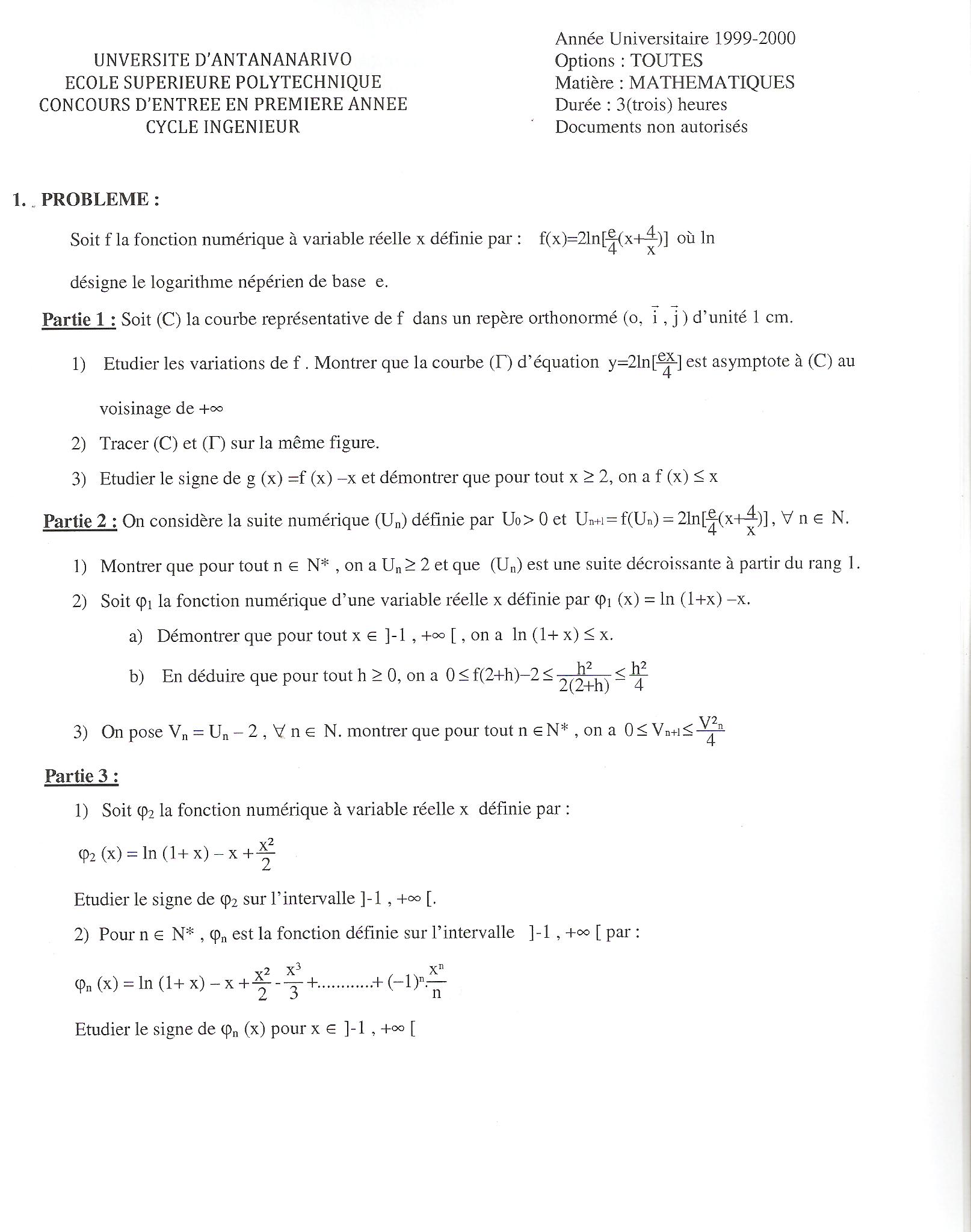 Sujet Polytechnique - Sujets Polytech 022