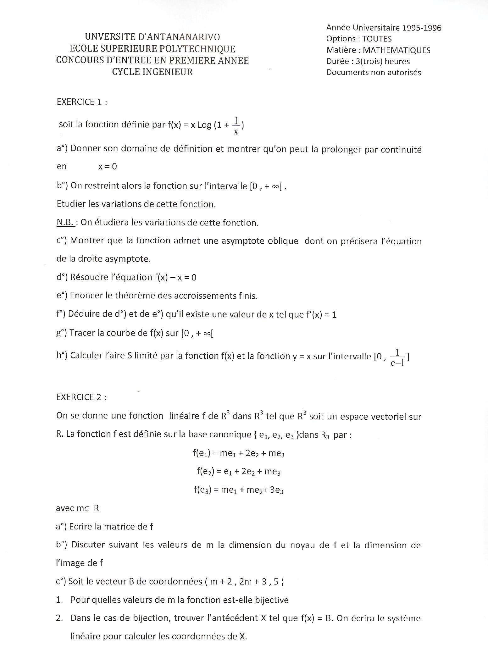 Sujet Polytechnique - Sujets Polytech 030