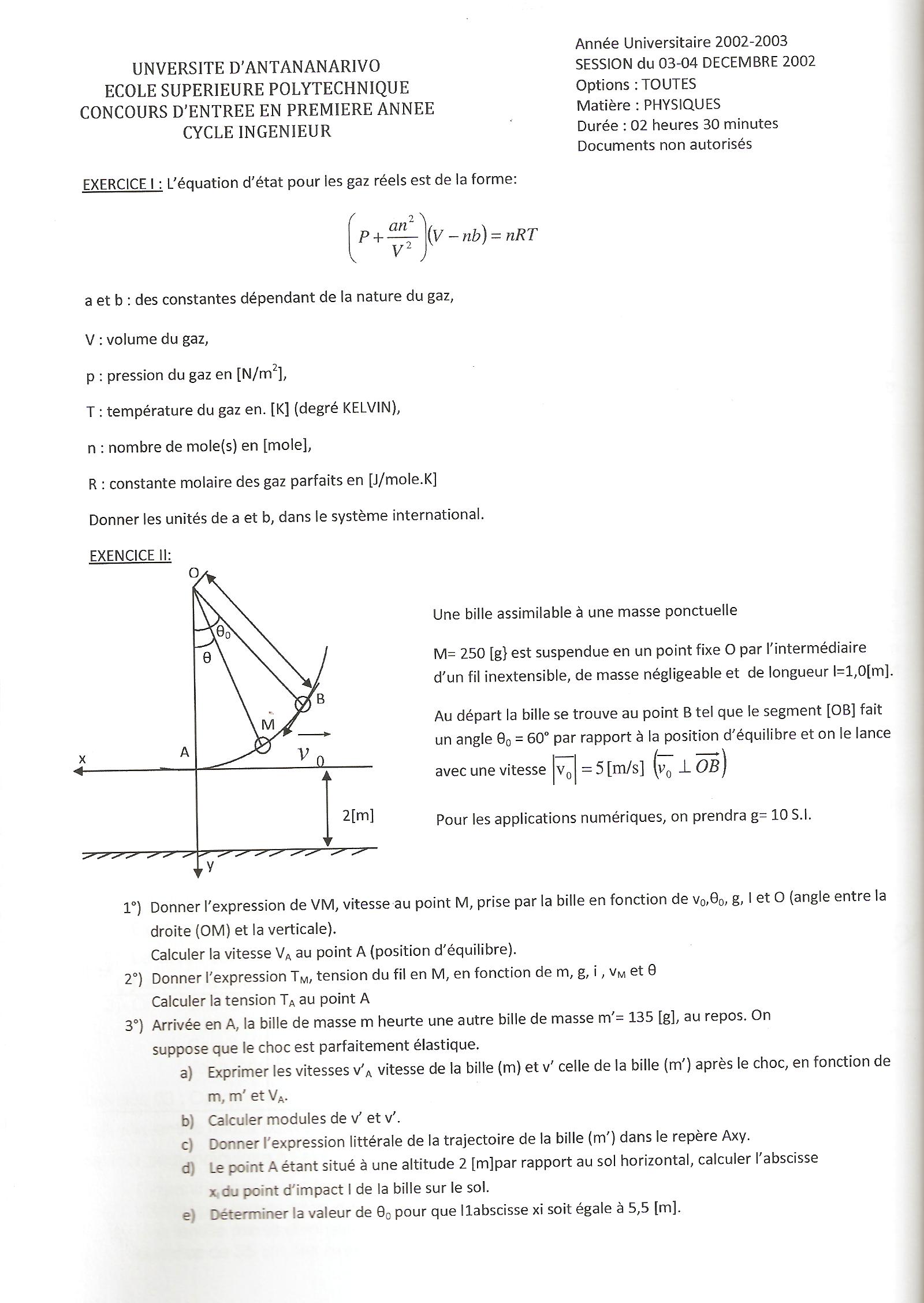 Sujet Polytechnique - Sujets Polytech 045