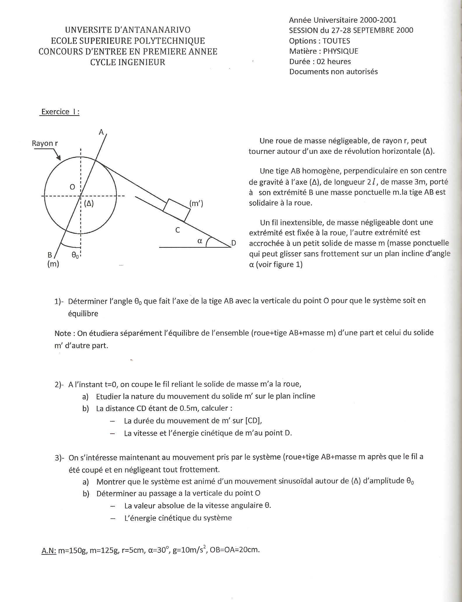 Sujet Polytechnique - Sujets Polytech 049