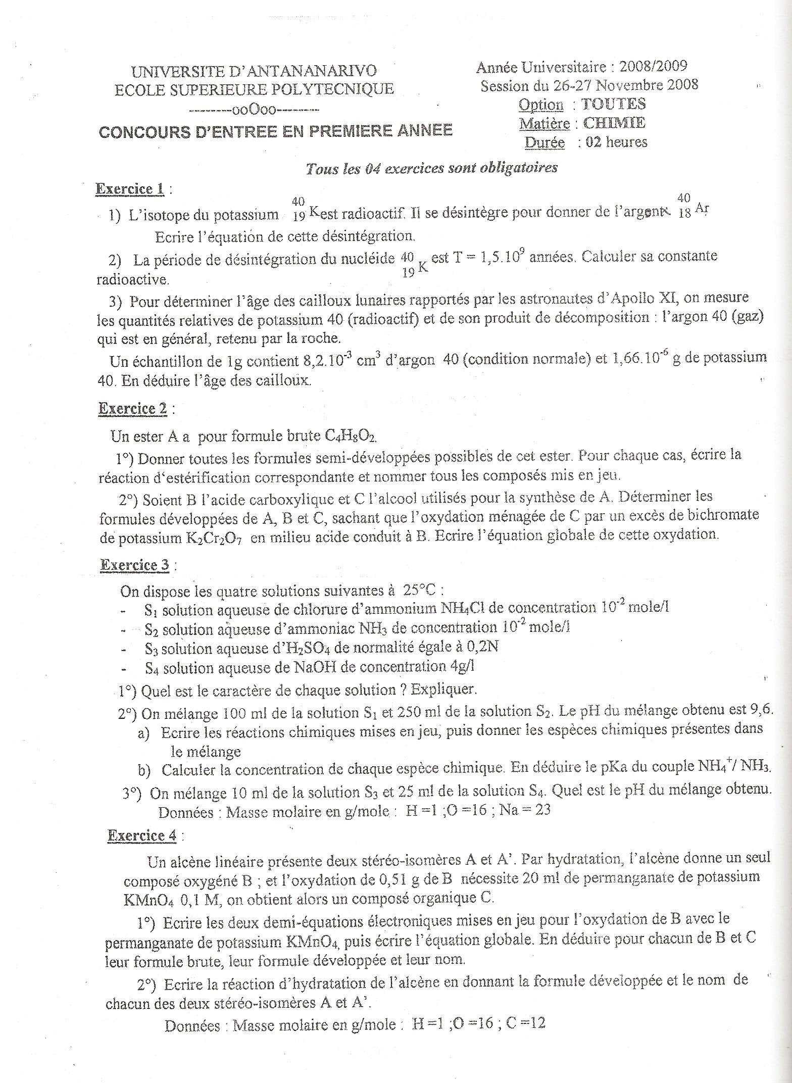 Sujet Polytechnique - Sujets Polytech 063