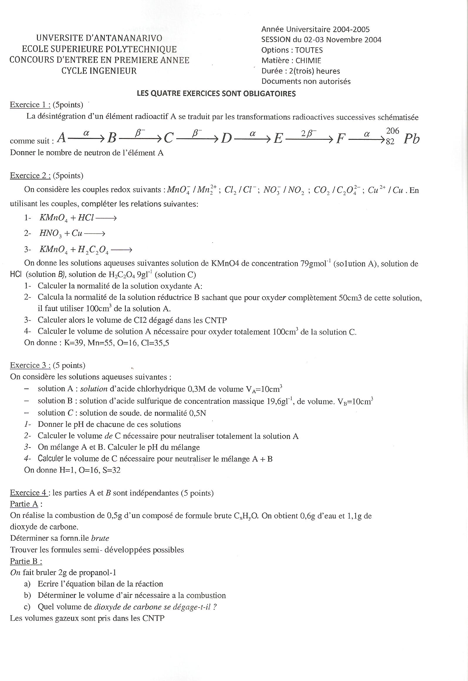 Sujet Polytechnique - Sujets Polytech 066