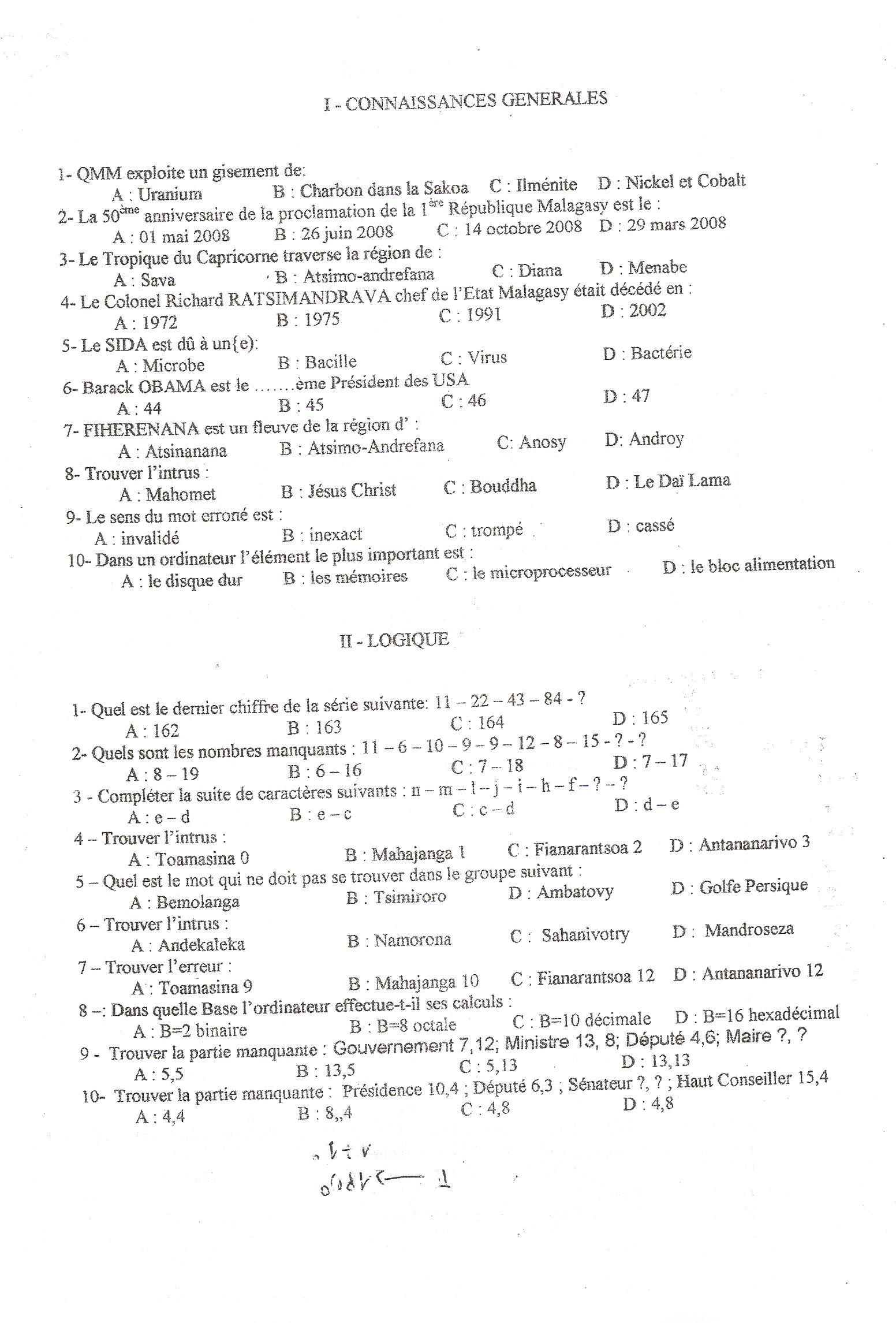 Sujet Polytechnique - Sujets Polytech 080
