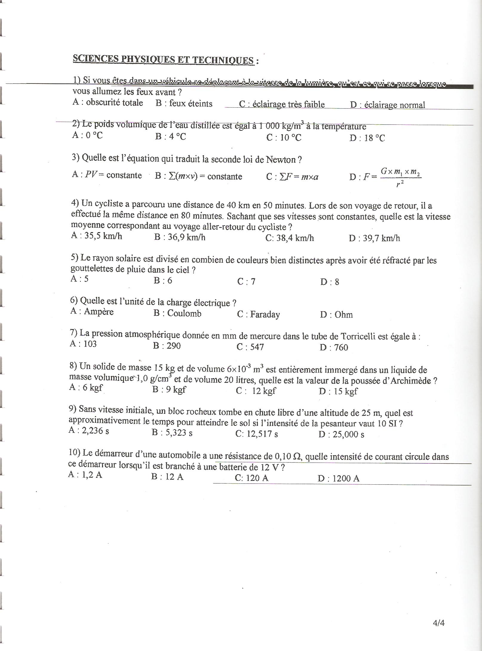 Sujet Polytechnique - Sujets Polytech 086