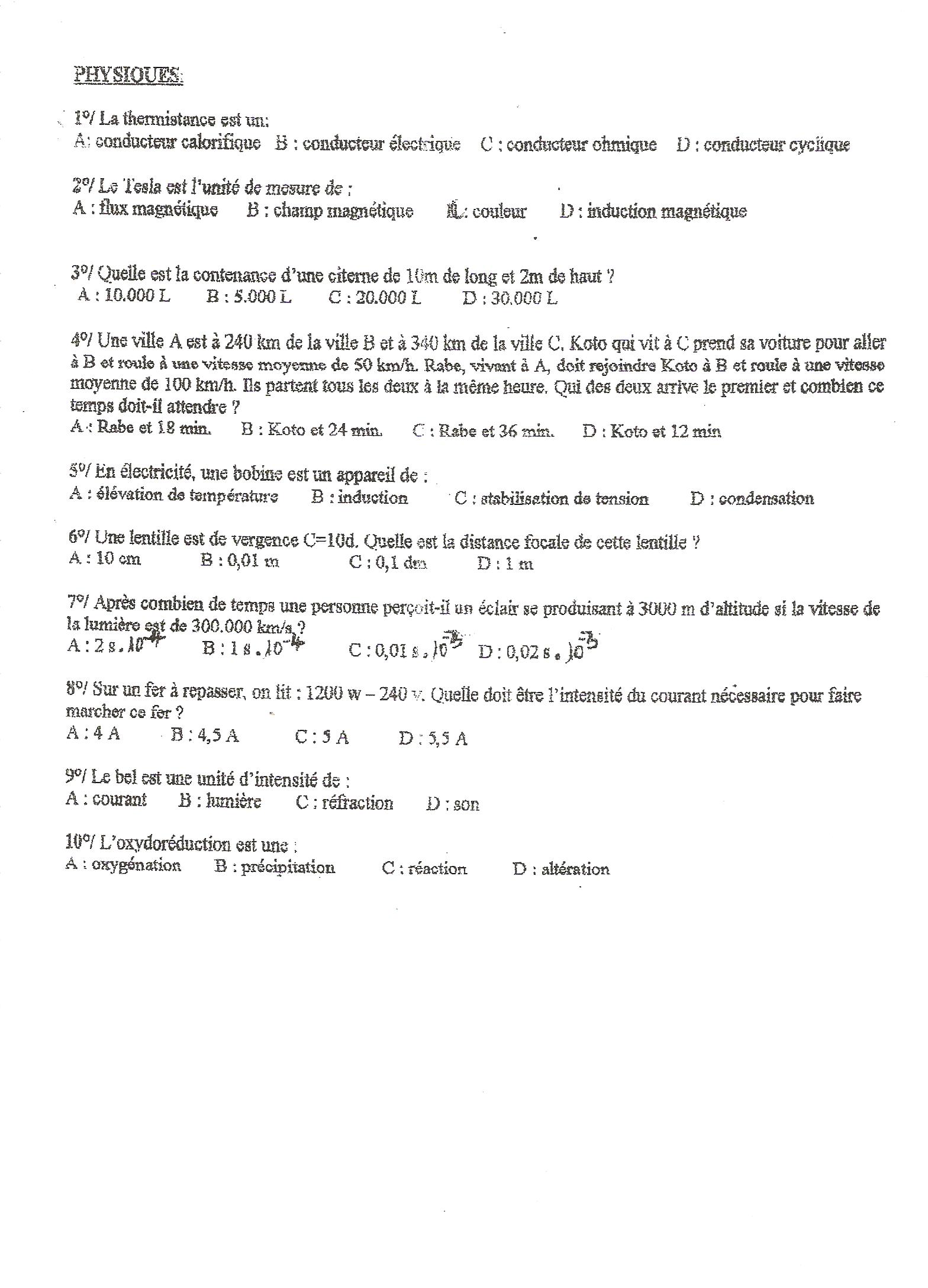 Sujet Polytechnique - Sujets Polytech 090
