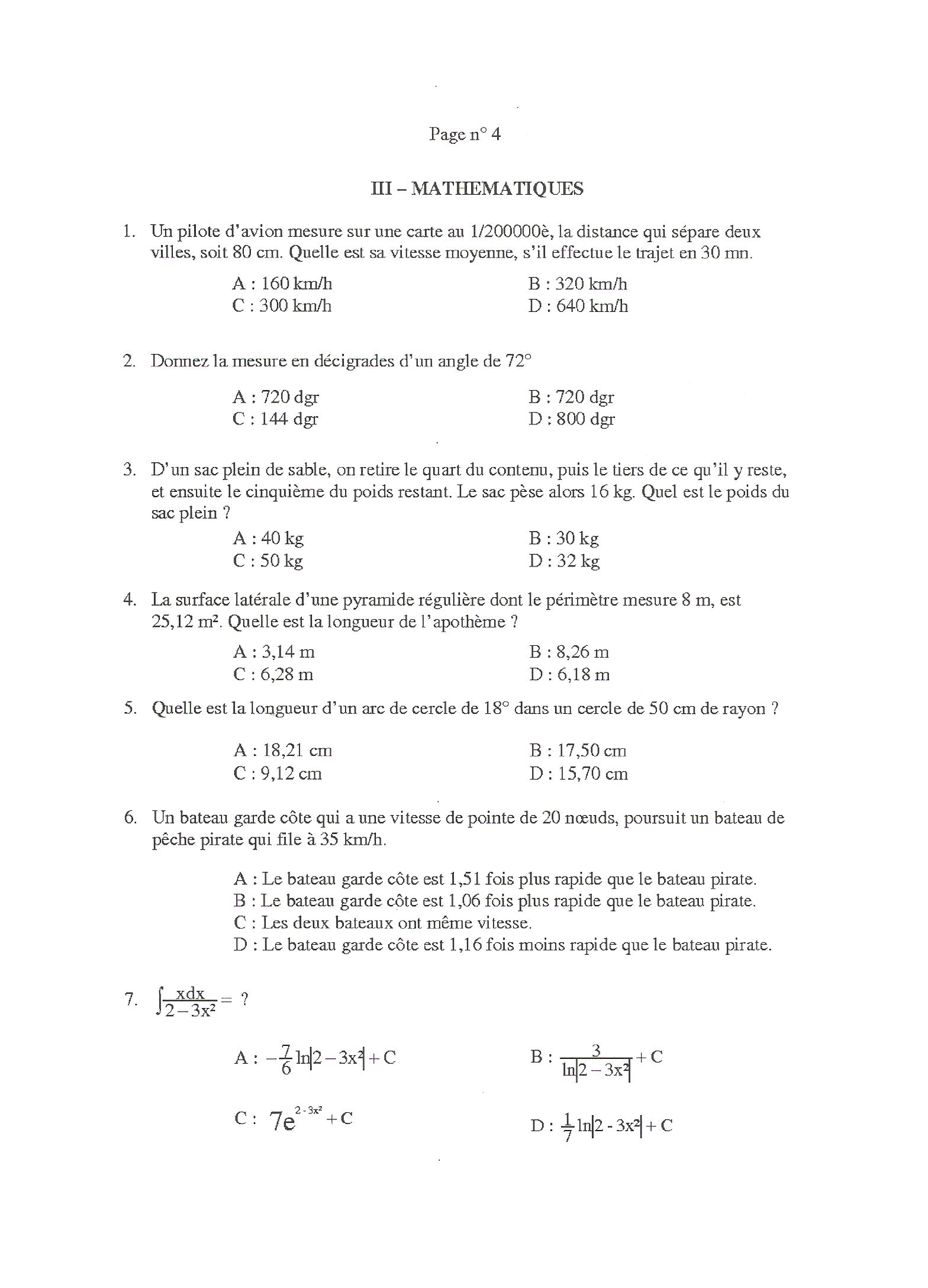 Sujet Polytechnique - Sujets Polytech 098
