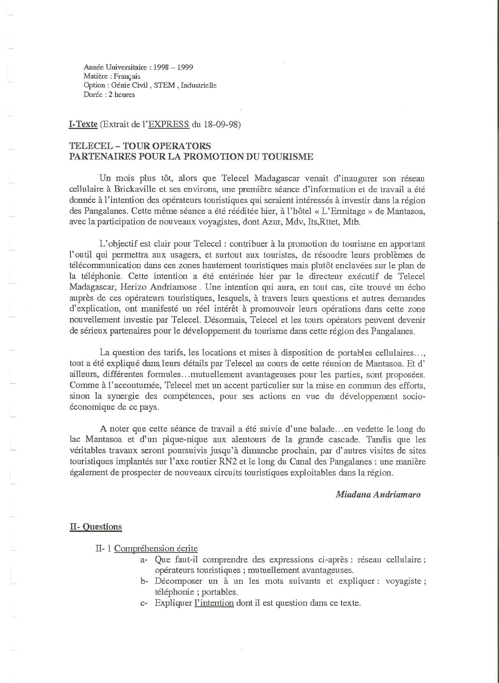 Sujet Polytechnique - Sujets Polytech 107