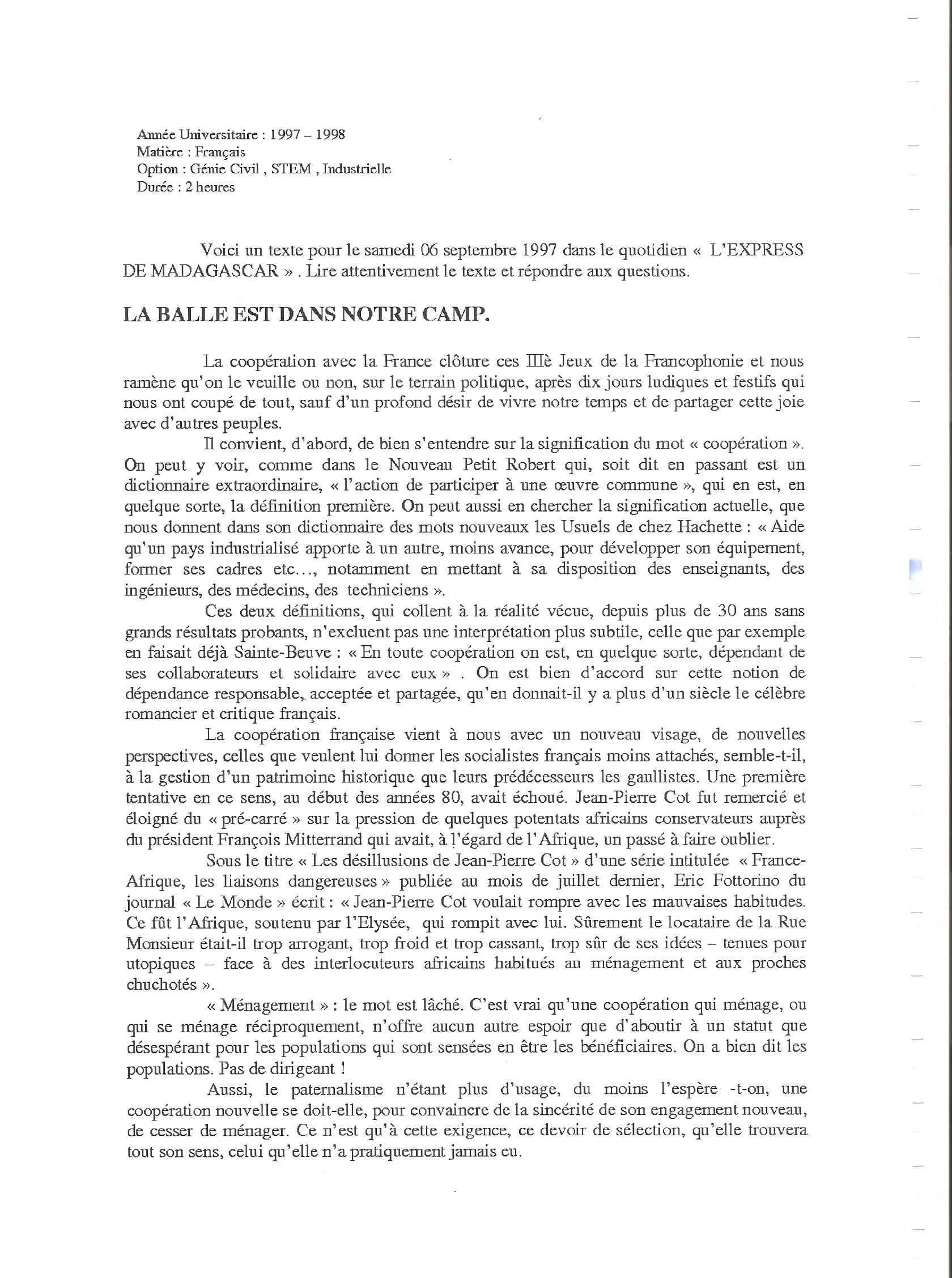 Sujet Polytechnique - Sujets Polytech 110