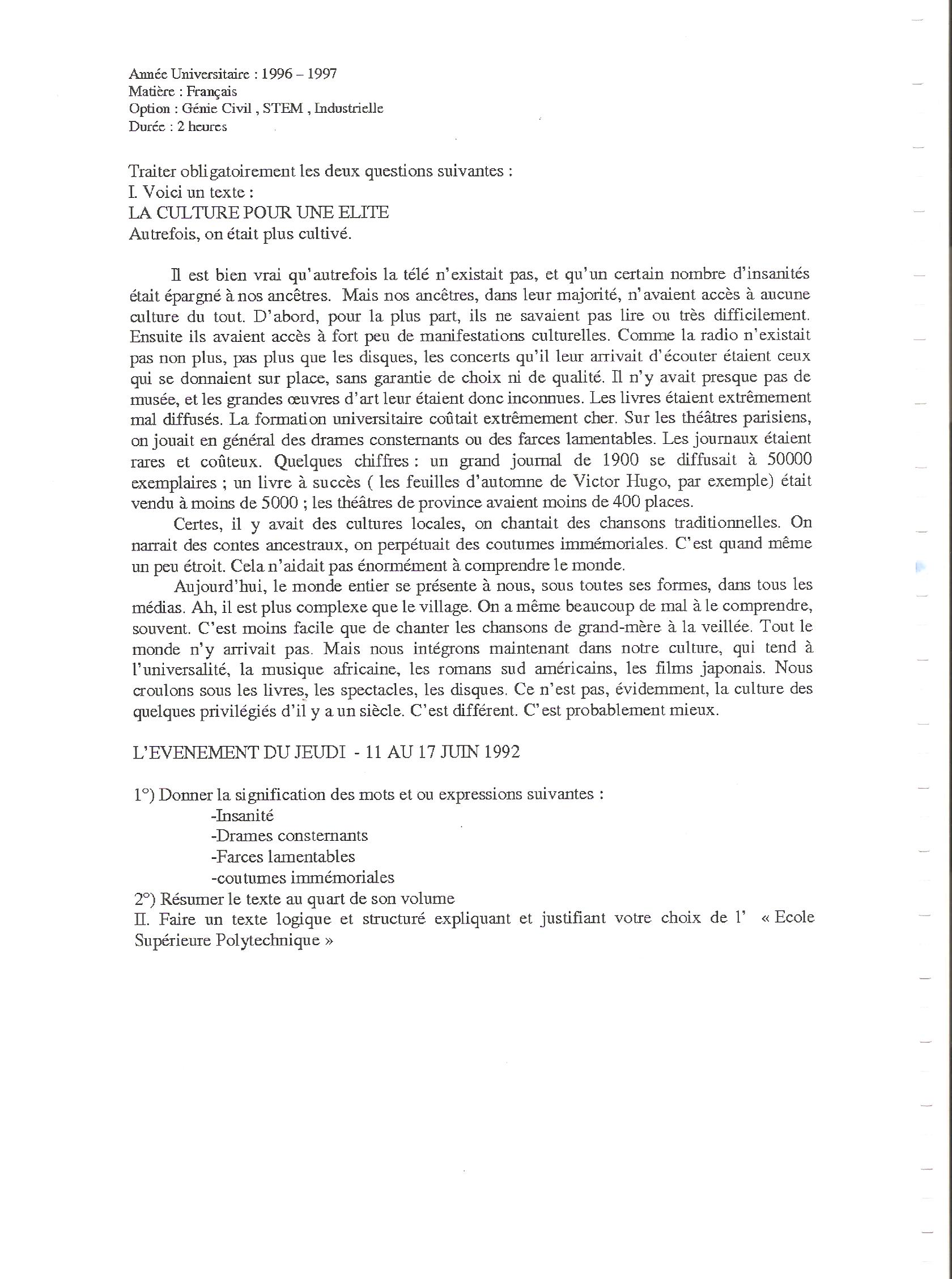 Sujet Polytechnique - Sujets Polytech 112