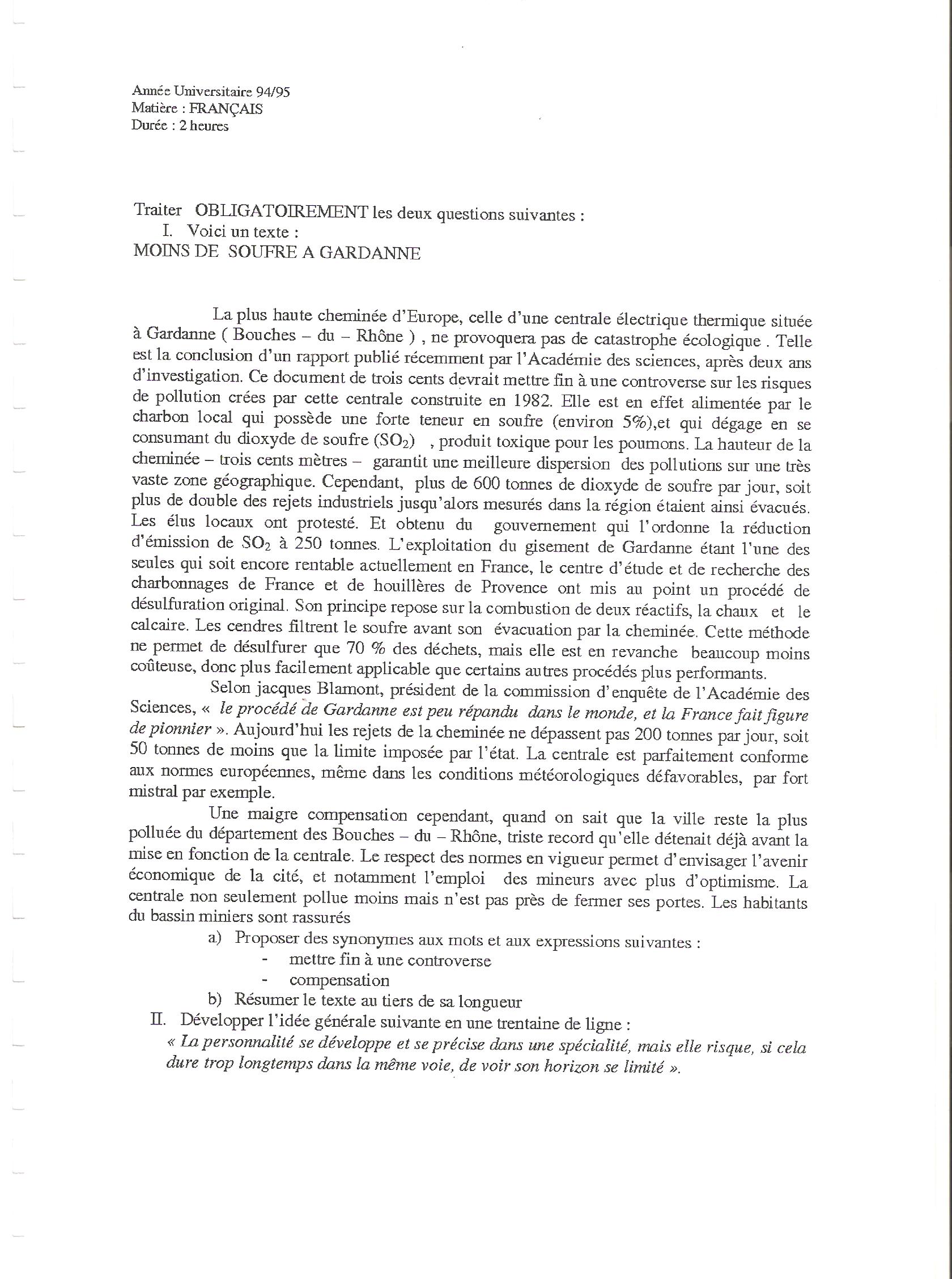 Sujet Polytechnique - Sujets Polytech 113