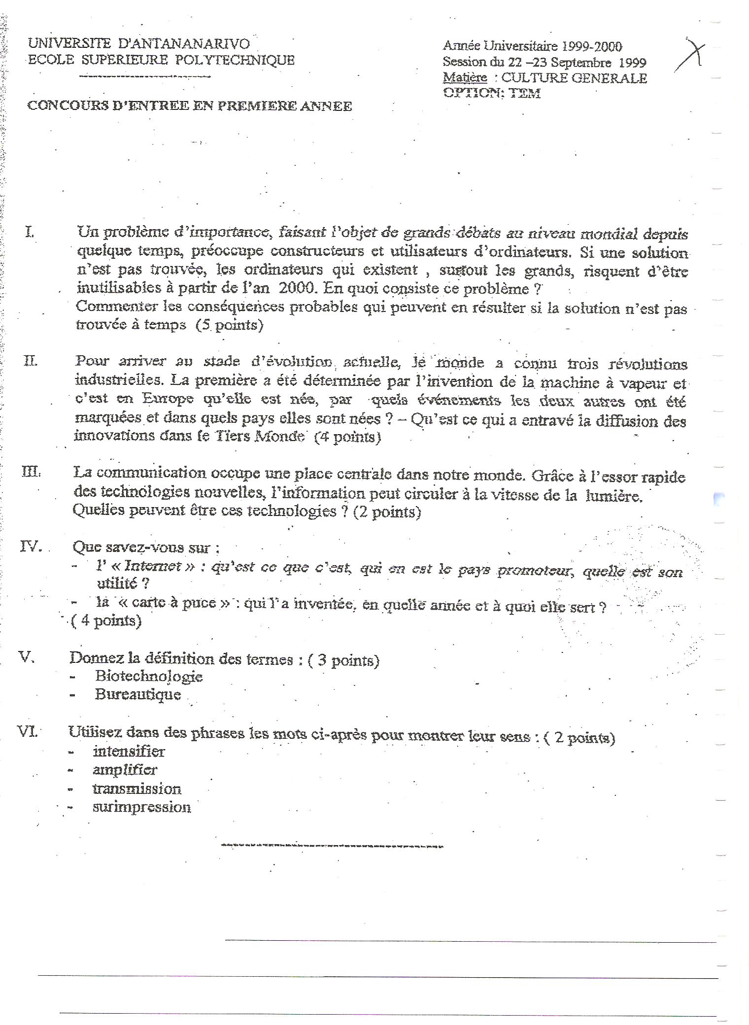 Sujet Polytechnique - Sujets Polytech 116