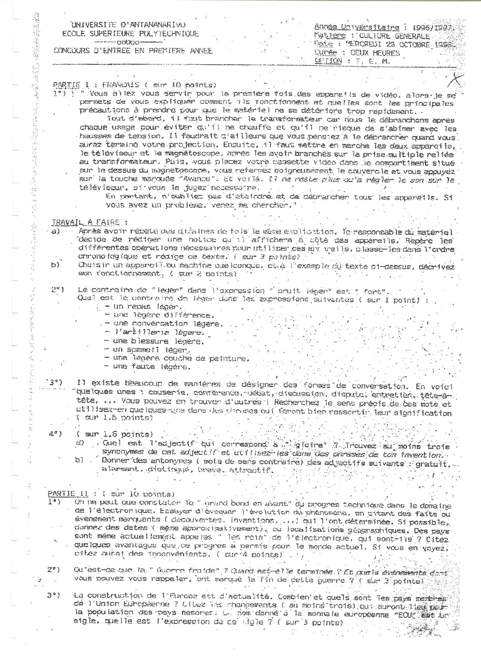 Sujet Polytechnique - Sujets Polytech 119