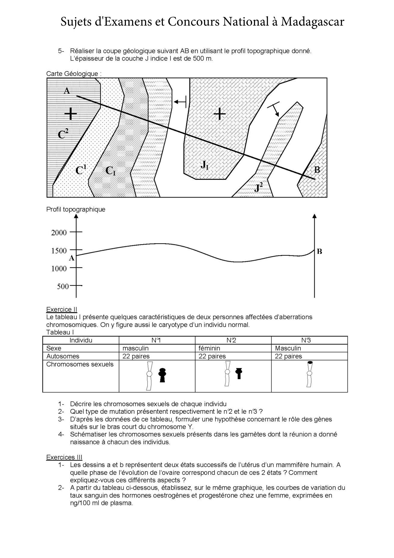 Sujet sciences naturelles concours Agro ESSA Tana session 2007 page 2