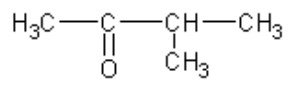 Formule semi-développée du composé B du BAC 2015 série C : H3C–C(=O)–CH(CH3)–CH3