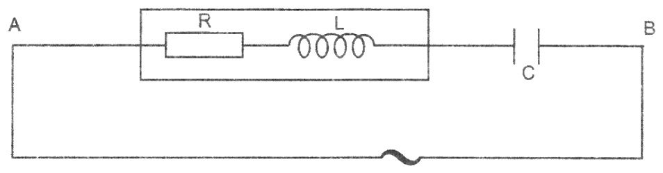 Circuit du BAC 2020 série C : entre A et B, bobine (R, L) en série avec le condensateur C, alimentés par un générateur sinusoïdal