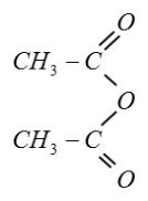 Formule de l’anhydride éthanoïque : deux groupes CH3–C(=O) reliés par un même atome d’oxygène