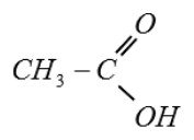 Formule de l’acide éthanoïque : CH3–C(=O)–OH