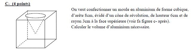 Sujet original du BEPC 2000 de mathématiques : partie I, C